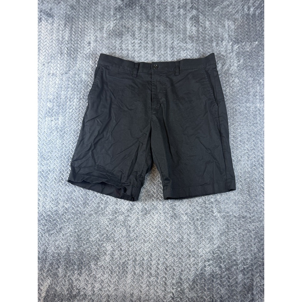 Tommy Hilfiger Chino Shorts Mens 33 Black Cotton Stretch Flat Front Outdoor